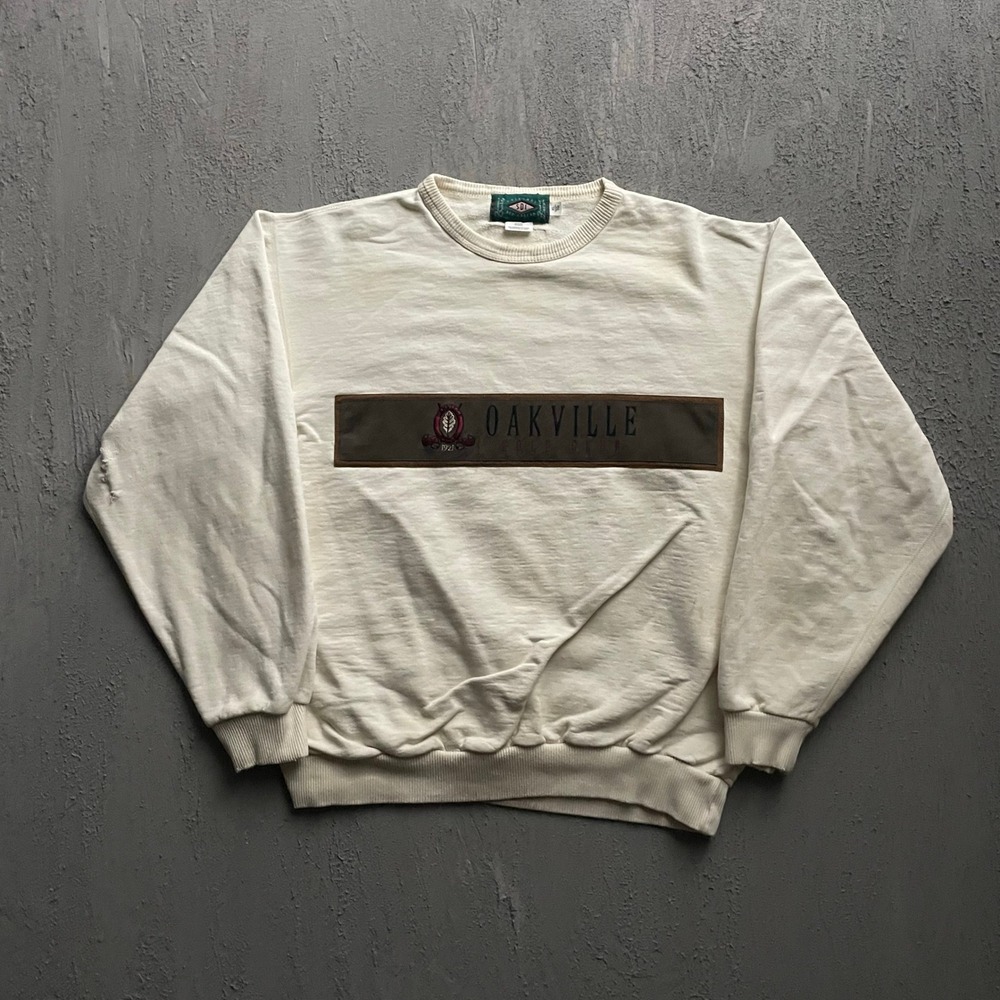 Vintage Oakville Golf Club Sweatshirt Mens XL Cream 90s SDI
